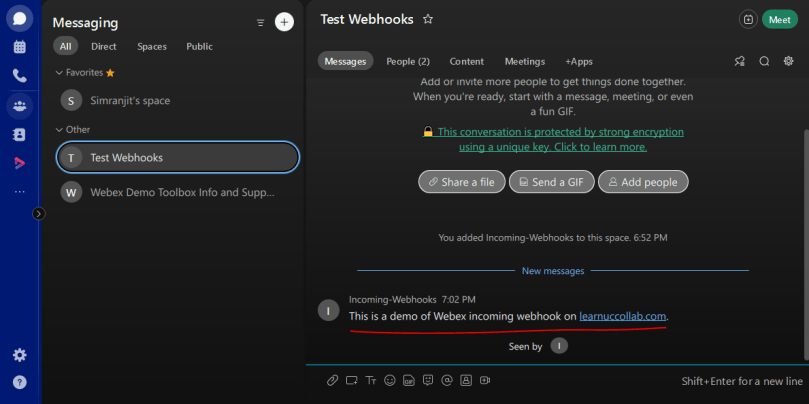 How to use Incoming Webhooks with Cisco Webex – Learn UC Collaboration