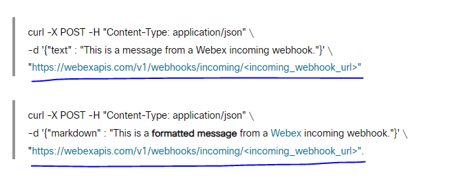 Incoming Webhook payload information