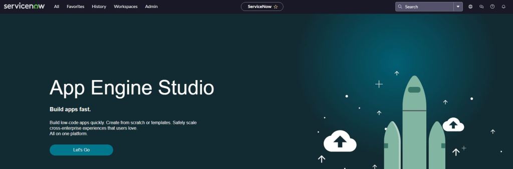 ServiceNow home page